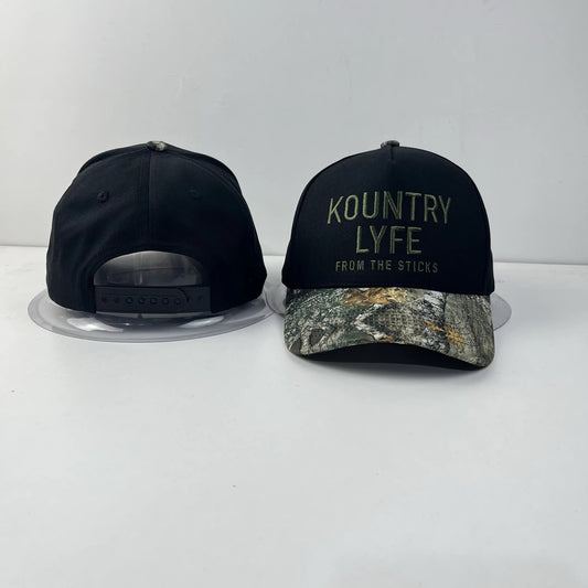 Kountry Lyfe “Midnight Timber” Trucker Hat – Black & Camo Edition